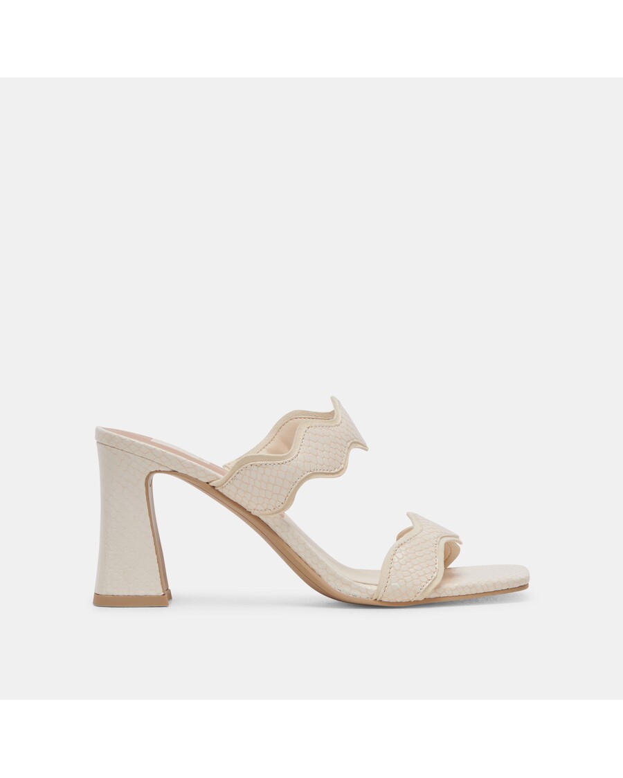 Dolce Vita ILVA HEELS CREME EMBOSSED LEATHER