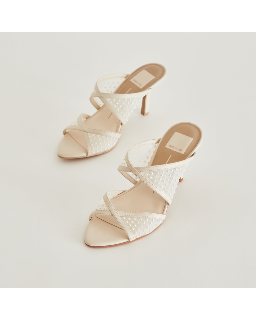 Dolce Vita MANDEL PEARL HEELS IVORY MESH