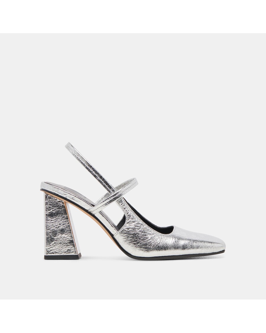 Dolce Vita SOYER HEELS SILVER DISTRESSED LEATHER