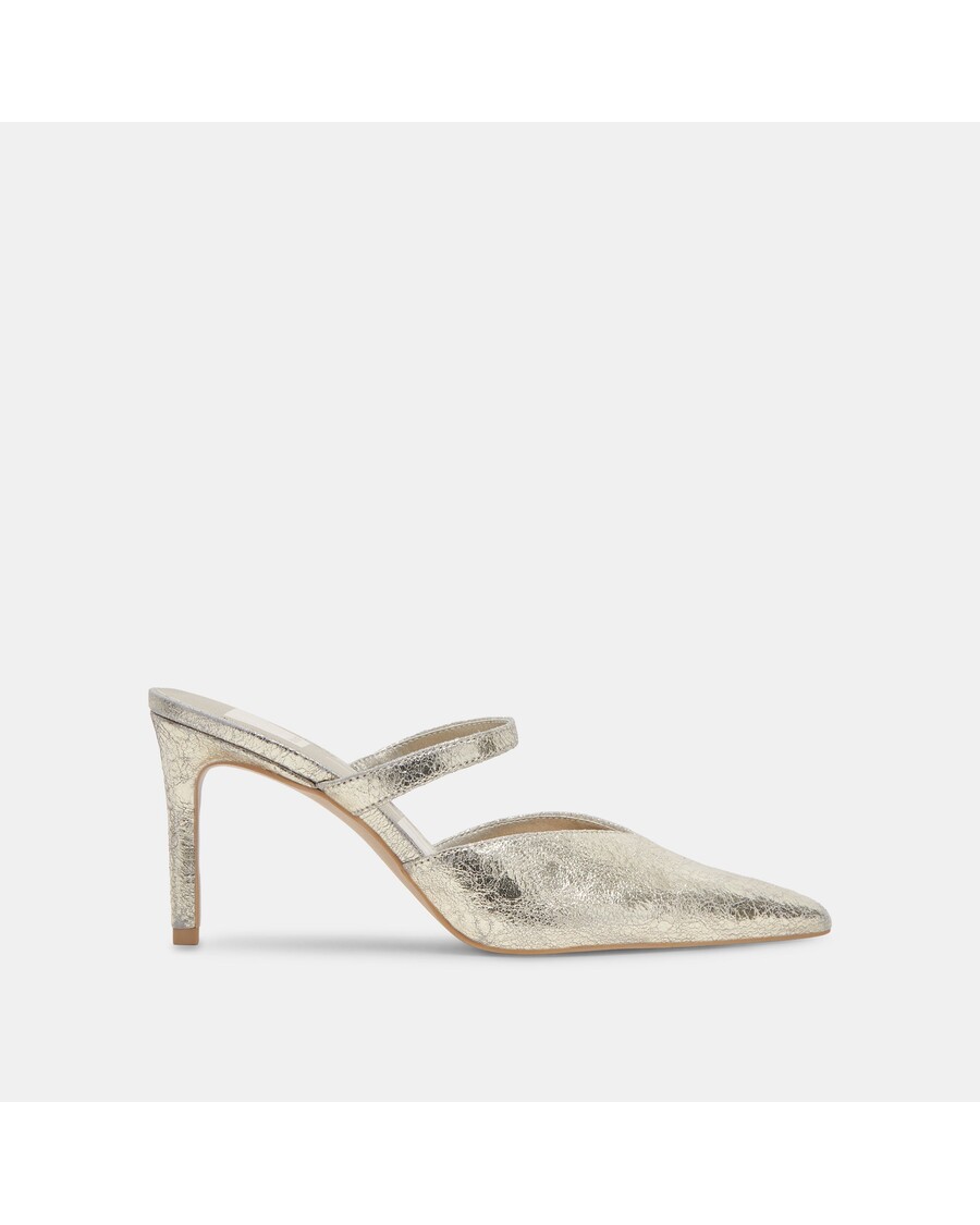 Dolce Vita KANIKA WIDE HEELS PLATINUM DISTRESSED LEATHER