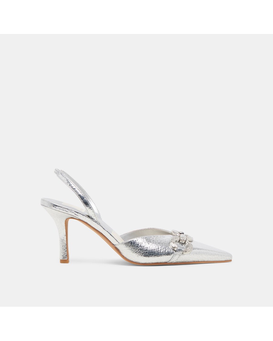 Dolce Vita HAYLEE HEELS SILVER DISTRESSED LEATHER