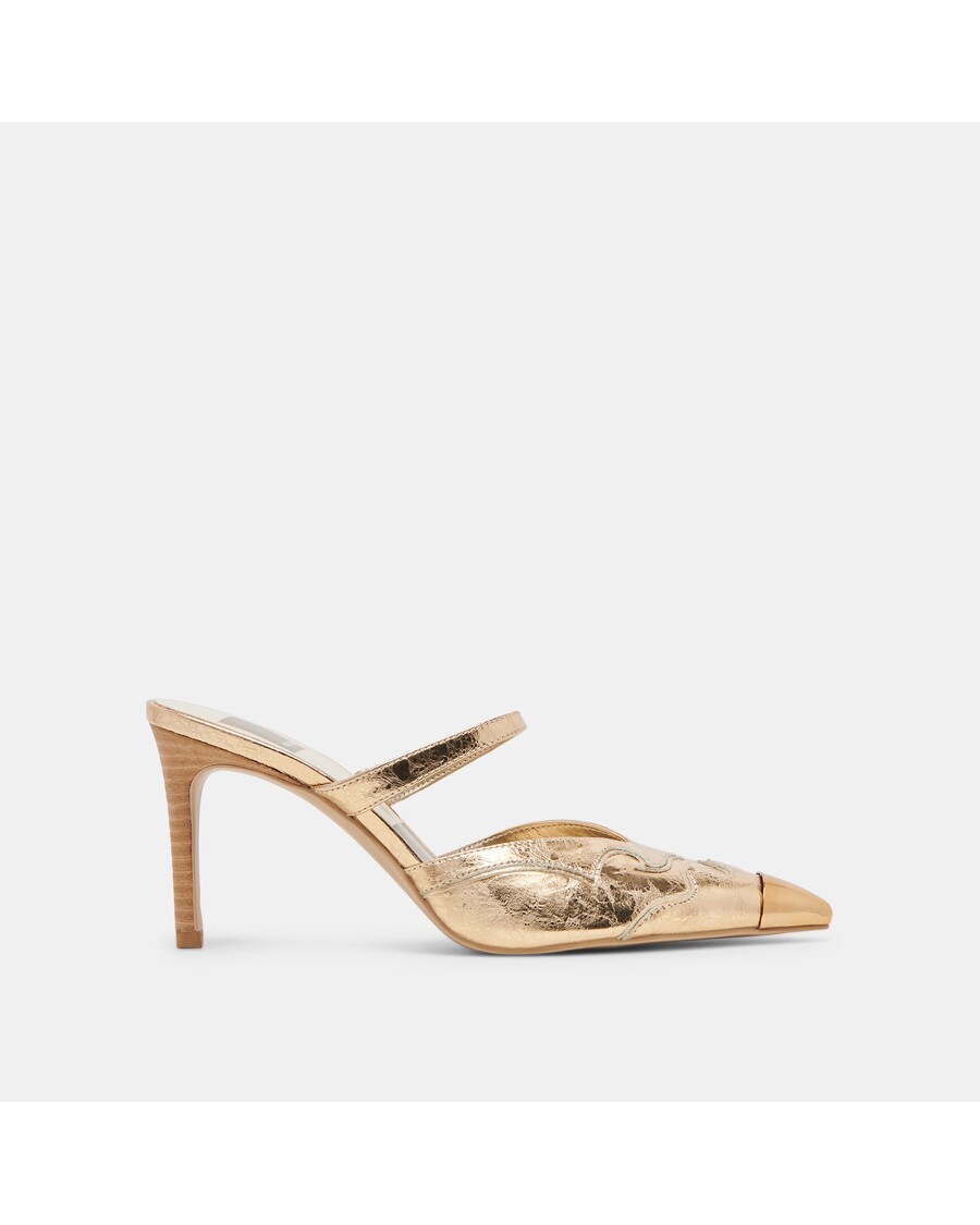 Dolce Vita KLOVER HEELS GOLD DISTRESSED LEATHER