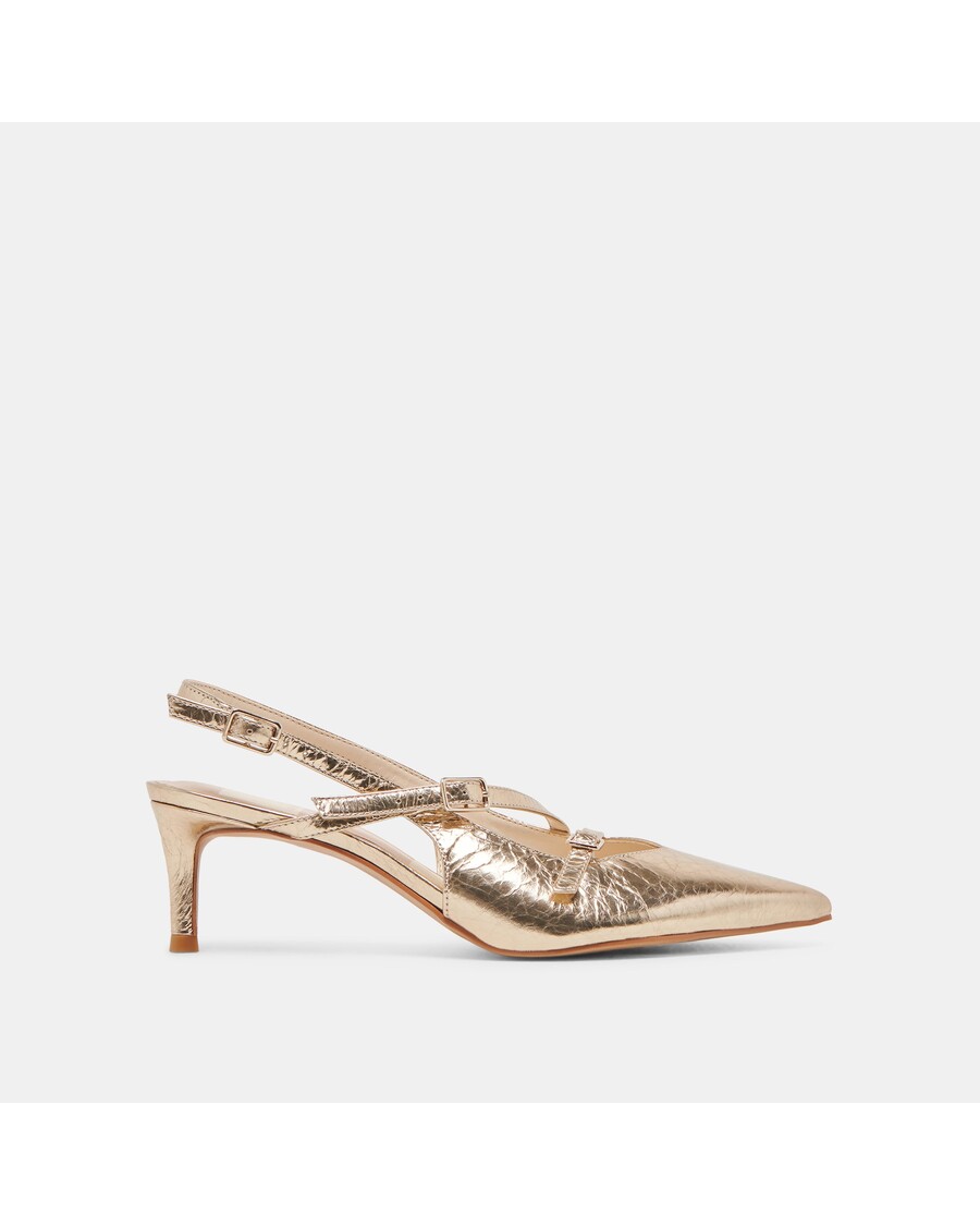 Dolce Vita PAMLA MID HEELS LIGHT GOLD DISTRESSED LEATHER