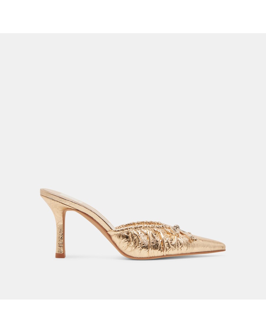 Dolce Vita KAIRI HEELS GOLD DISTRESSED LEATHER