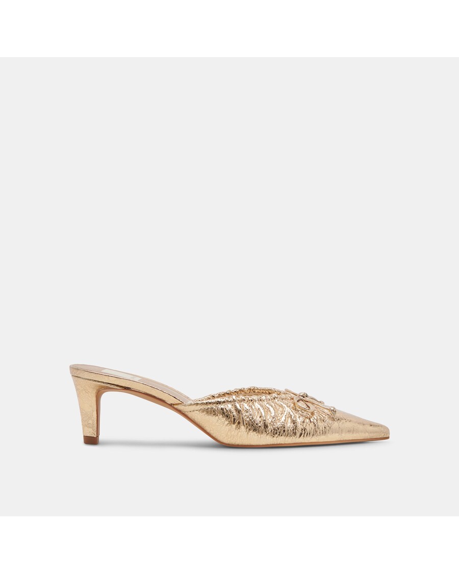 Dolce Vita KAIRI MID HEELS GOLD DISTRESSED LEATHER