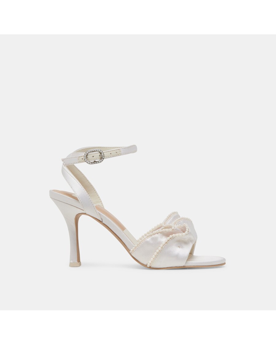 Dolce Vita LUNETE PEARL HEELS VANILLA SATIN