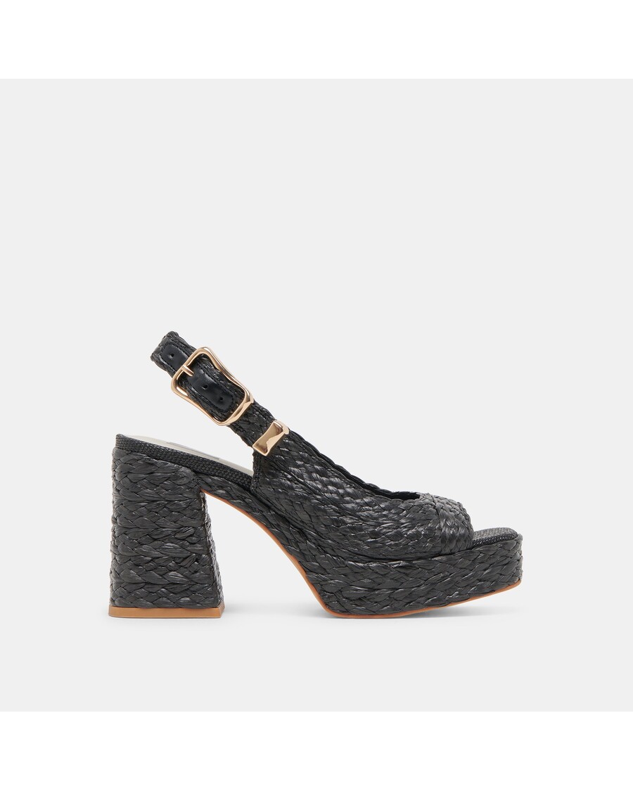 Dolce Vita FLORES HEELS ONYX RAFFIA