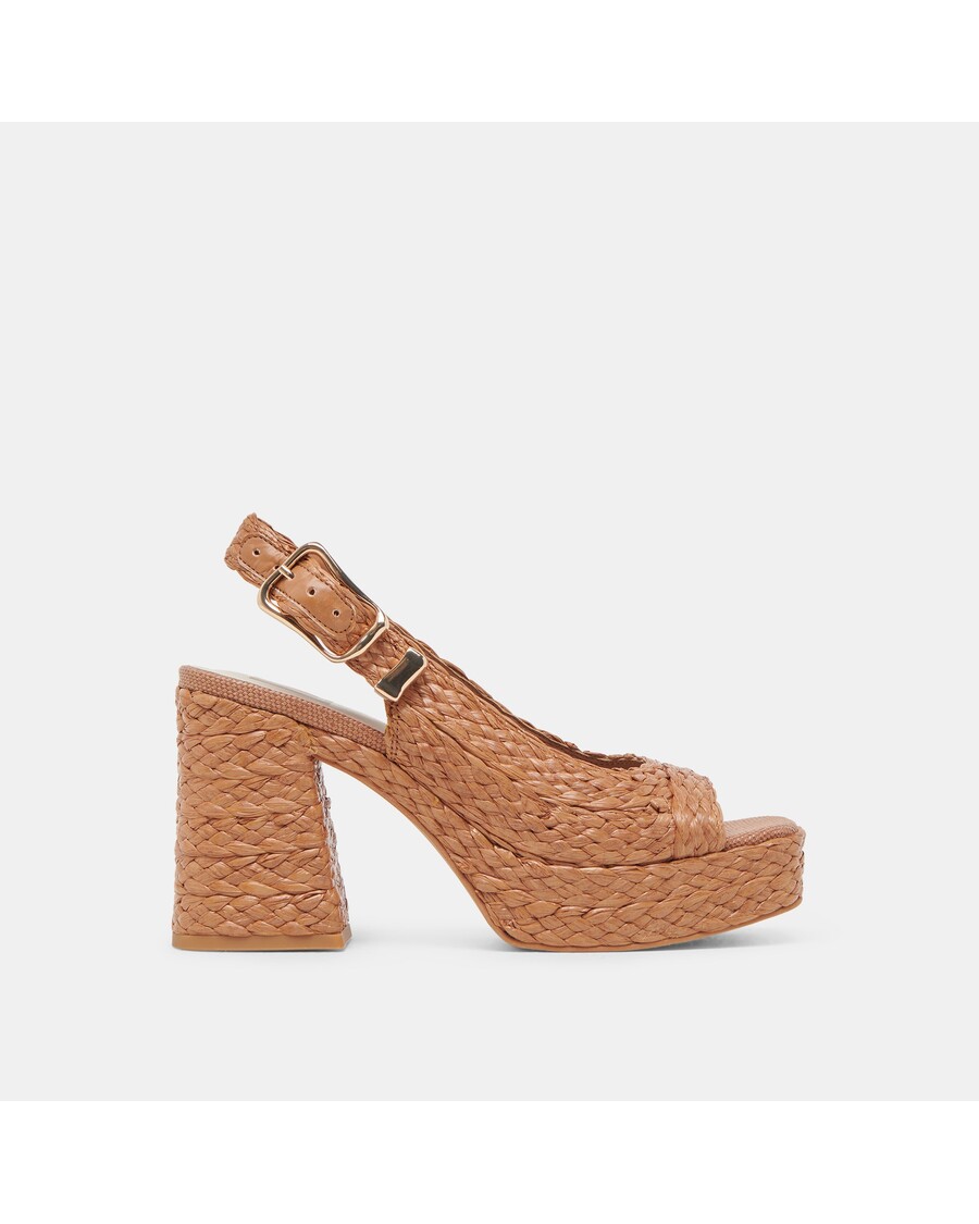 Dolce Vita FLORES HEELS COGNAC RAFFIA