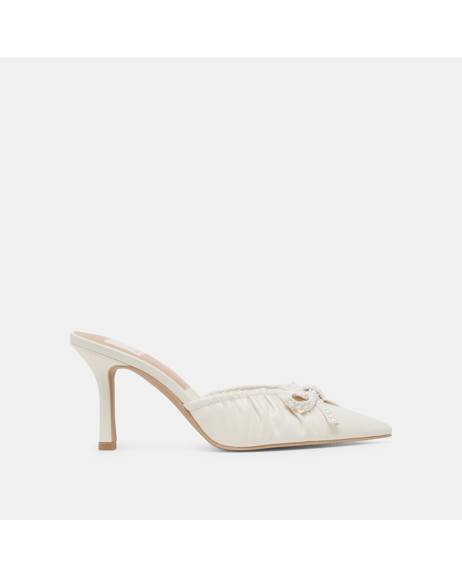 Dolce Vita KAIRI PEARL HEELS WHITE CRINKLE PATENT