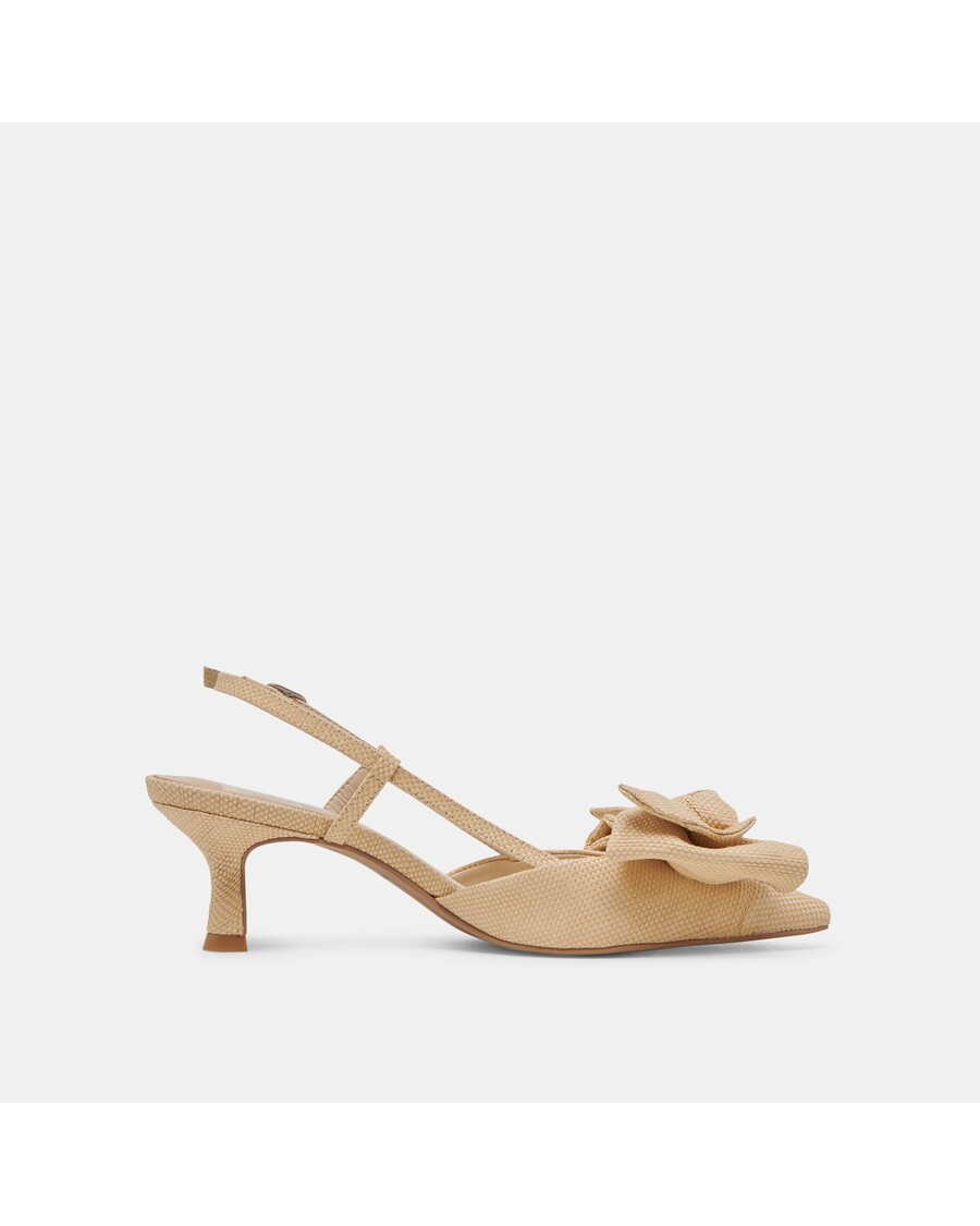 Dolce Vita ODELA BOW HEELS NATURAL WOVEN RAFFIA