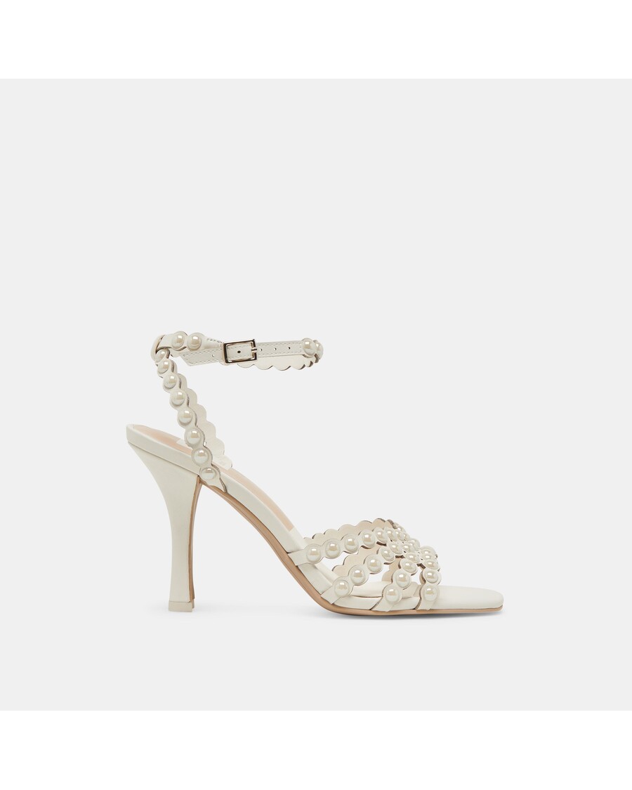 Dolce Vita HELLEN PEARL HEELS WHITE LEATHER