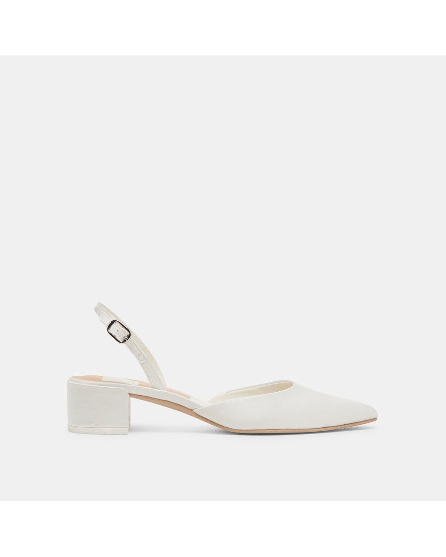 Dolce Vita CAREL HEELS TRUE WHITE SATIN