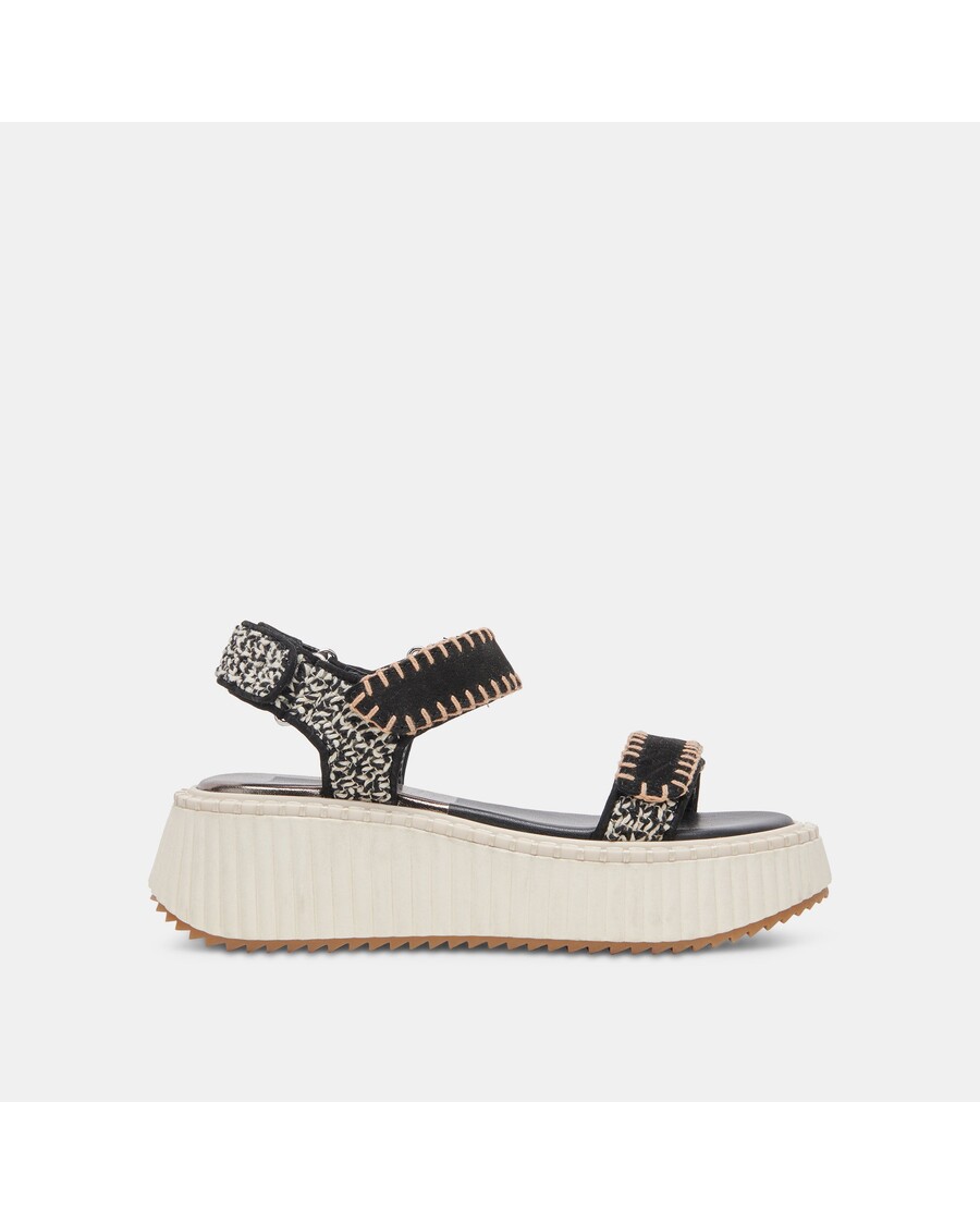 Dolce Vita DEBRA SANDALS BLACK WHITE NUBUCK