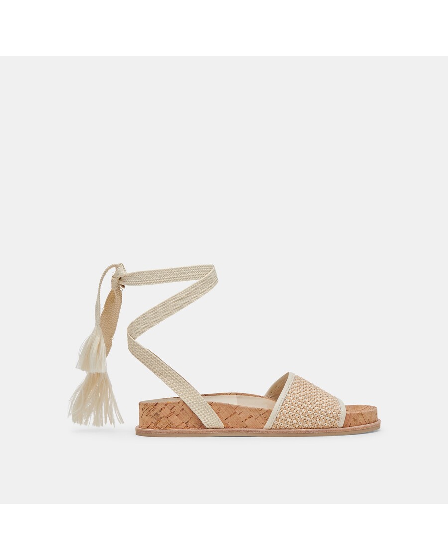 Dolce Vita SALACY SANDALS WHITE NATURAL RAFFIA