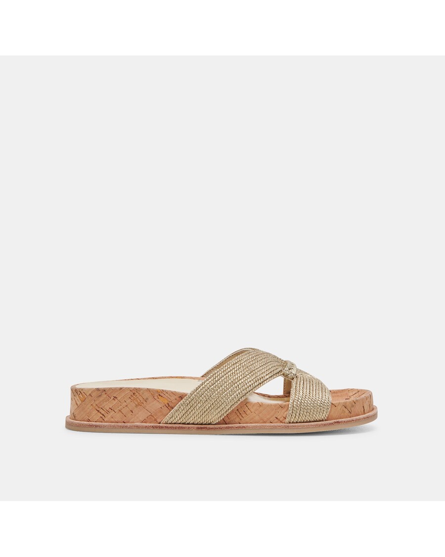 Dolce Vita SELDA SANDALS GOLD RAFFIA