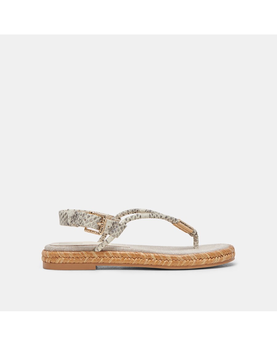 Dolce Vita MERYL SANDALS GREY WHITE EMBOSSED LEATHER