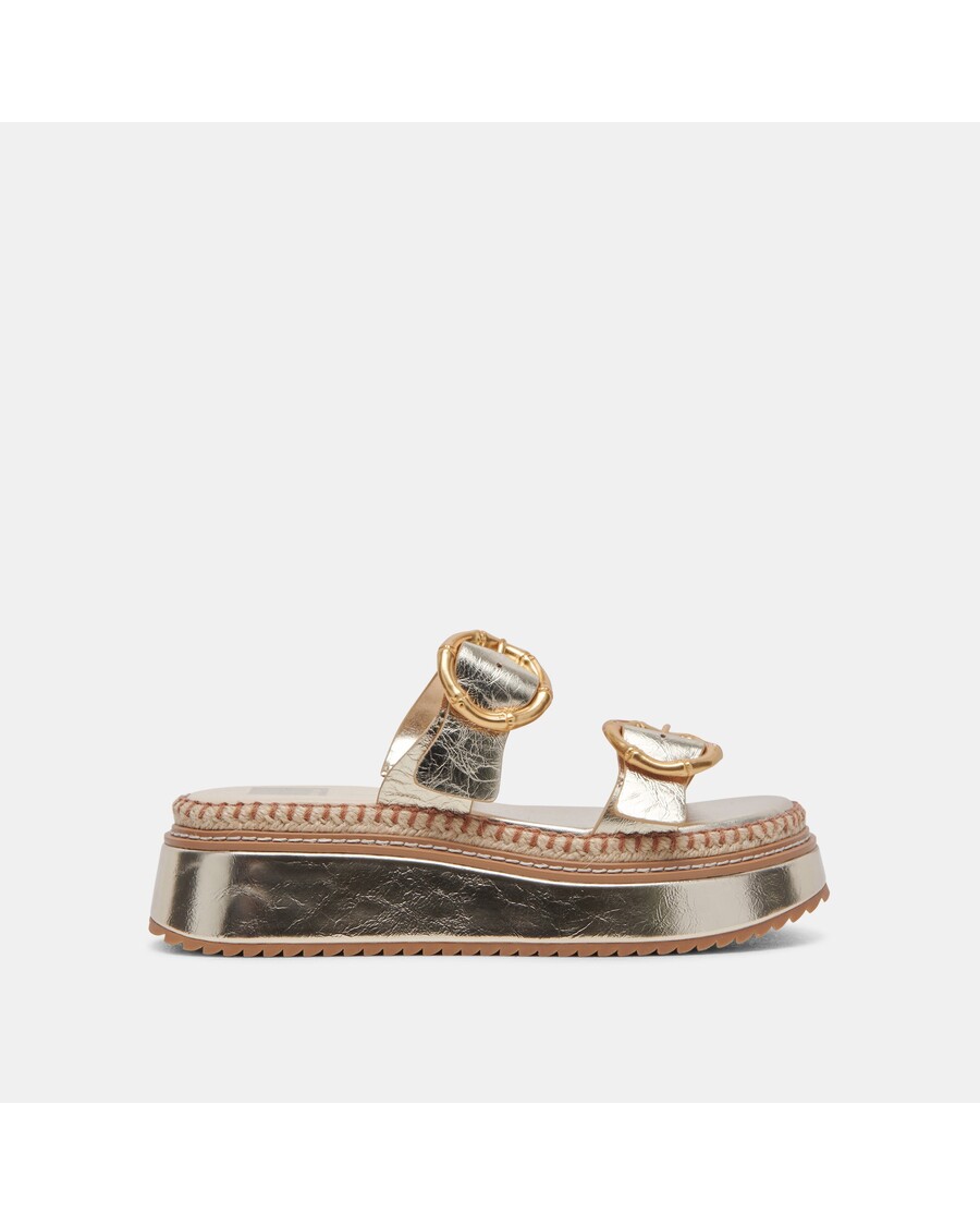 Dolce Vita RYSHA SANDALS LIGHT GOLD CRINKLE PATENT