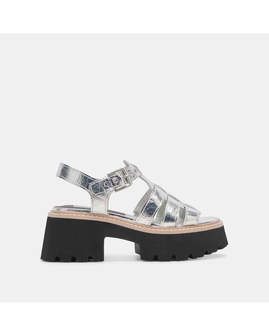 Dolce Vita LATICE SANDALS SILVER DISTRESSED LEATHER