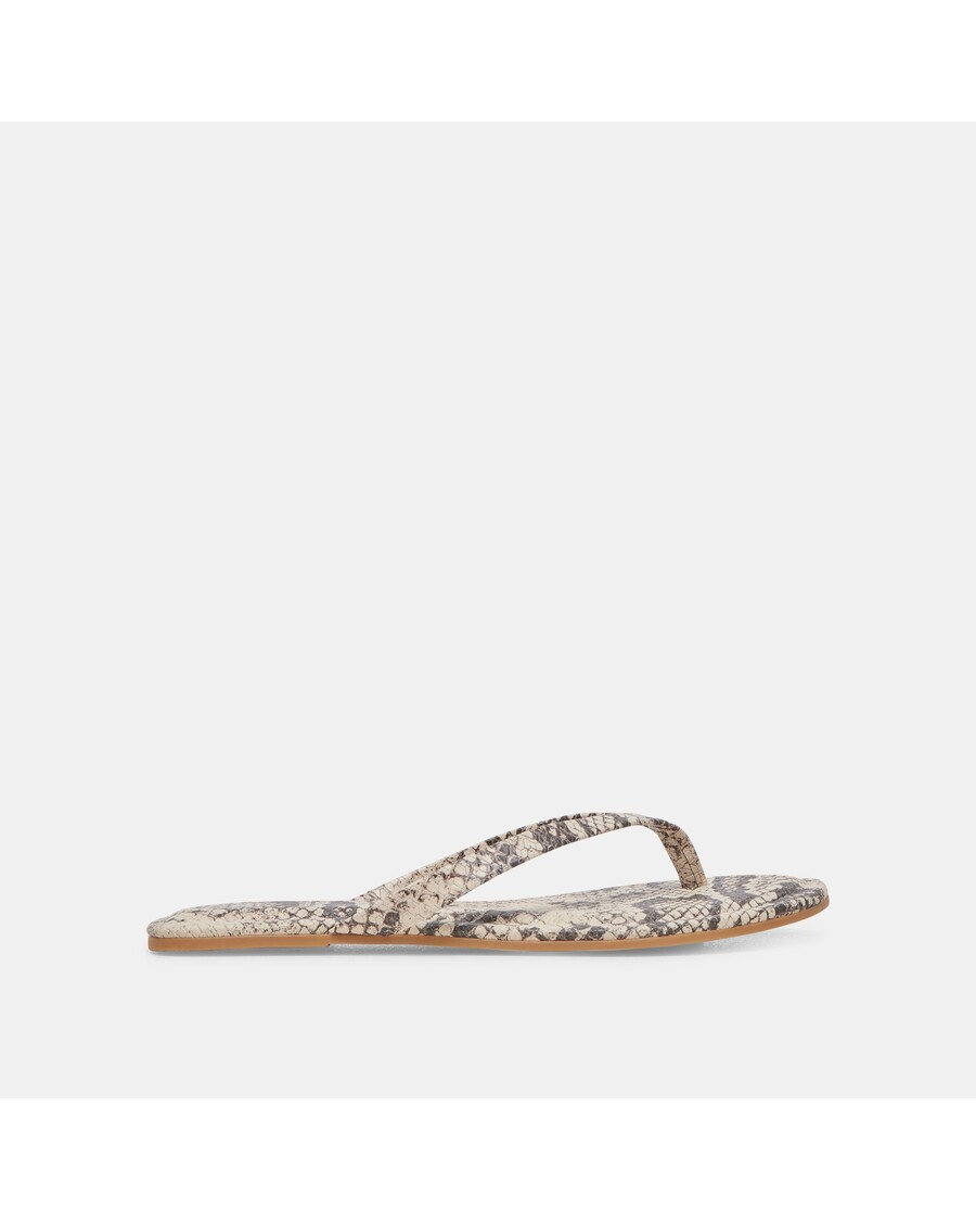 Dolce Vita LAYNEY SANDALS BLACK WHITE EMBOSSED SNAKE