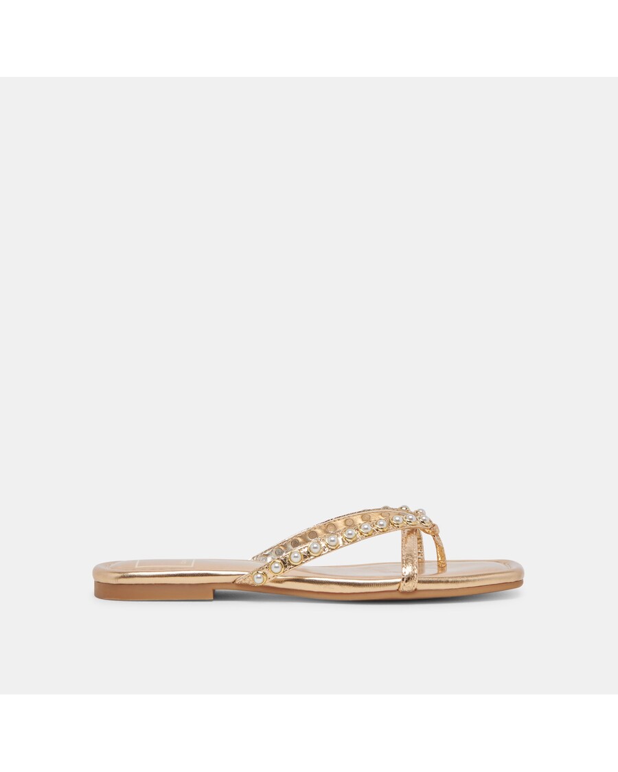 Dolce Vita LUCCA PEARL SANDALS GOLD PEARLS