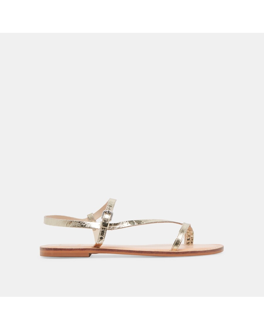 Dolce Vita WANDRE SANDALS GOLD DISTRESSED LEATHER