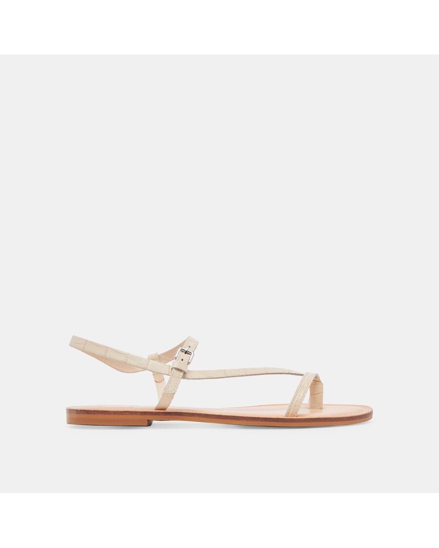 Dolce Vita WANDRE SANDALS BONE EMBOSSED LEATHER