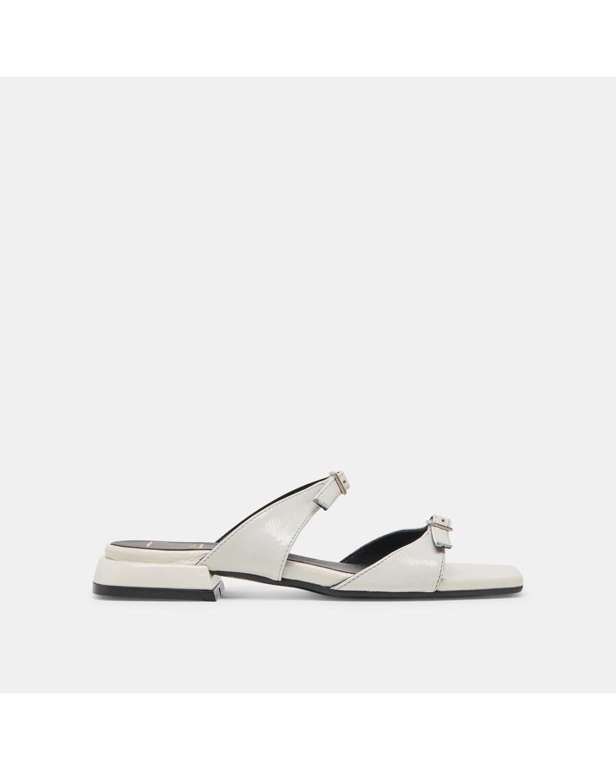 Dolce Vita LAVERN SANDALS OFF WHITE CRINKLE PATENT