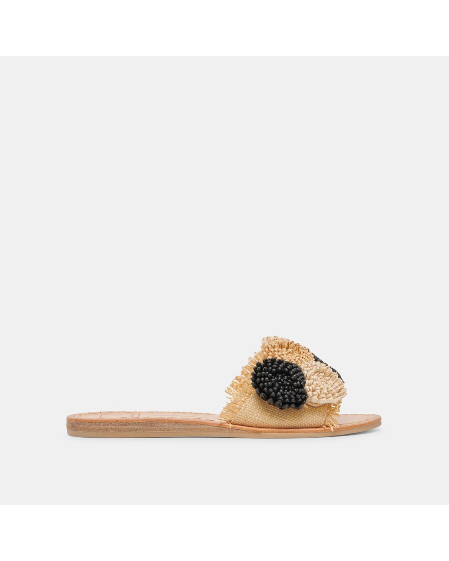 Dolce Vita DANELA SANDALS BLACK NATURAL RAFFIA