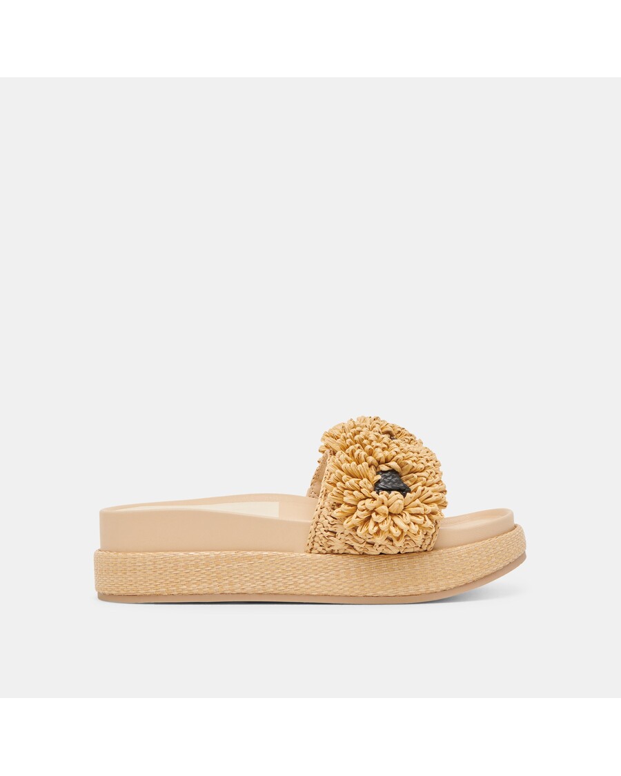 Dolce Vita SIDONA FLOWER SANDALS LT NATURAL RAFFIA