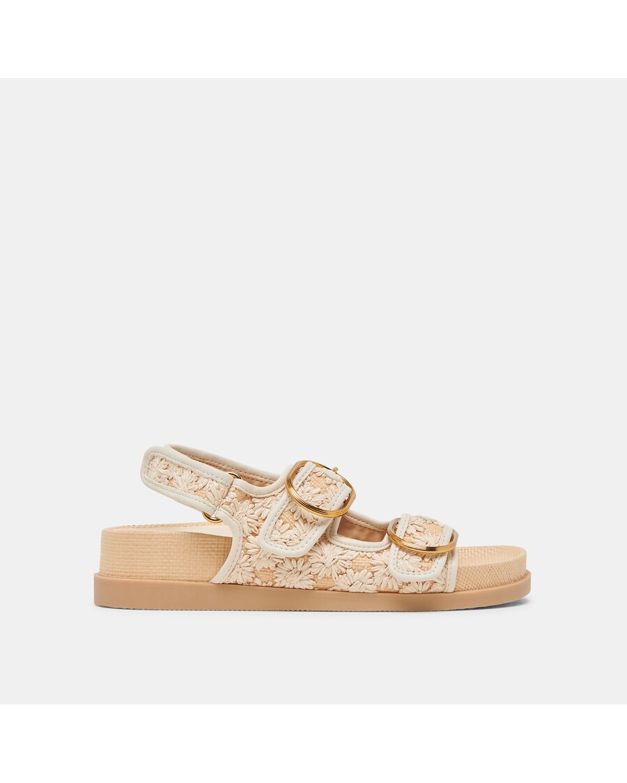 Dolce Vita STARLA SANDALS CREME FLORAL RAFFIA