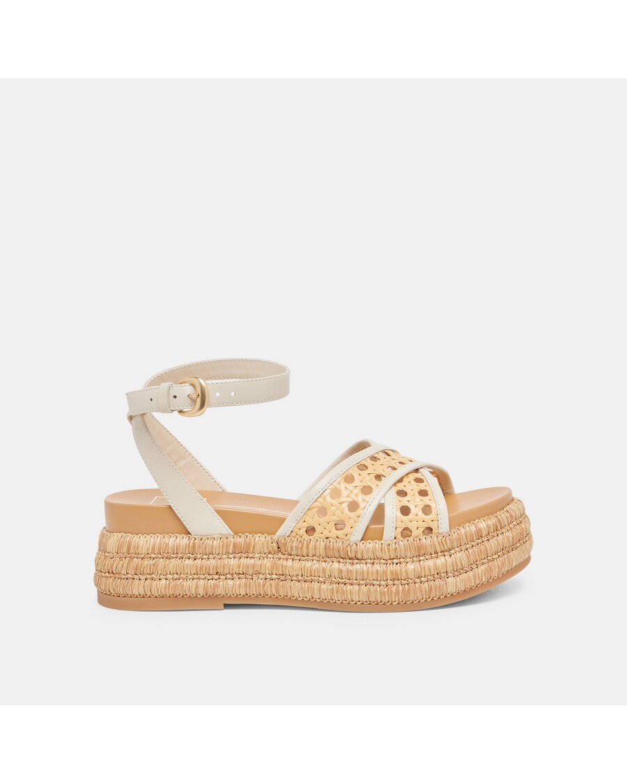 Dolce Vita WRILEY SANDALS CREME WOVEN RAFFIA