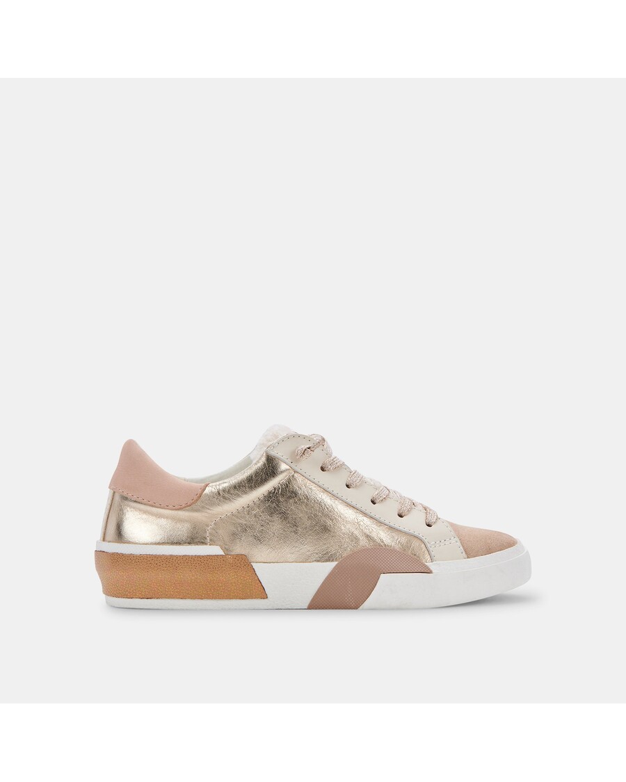 Dolce Vita ZINA PLUSH SNEAKERS GOLD LEATHER