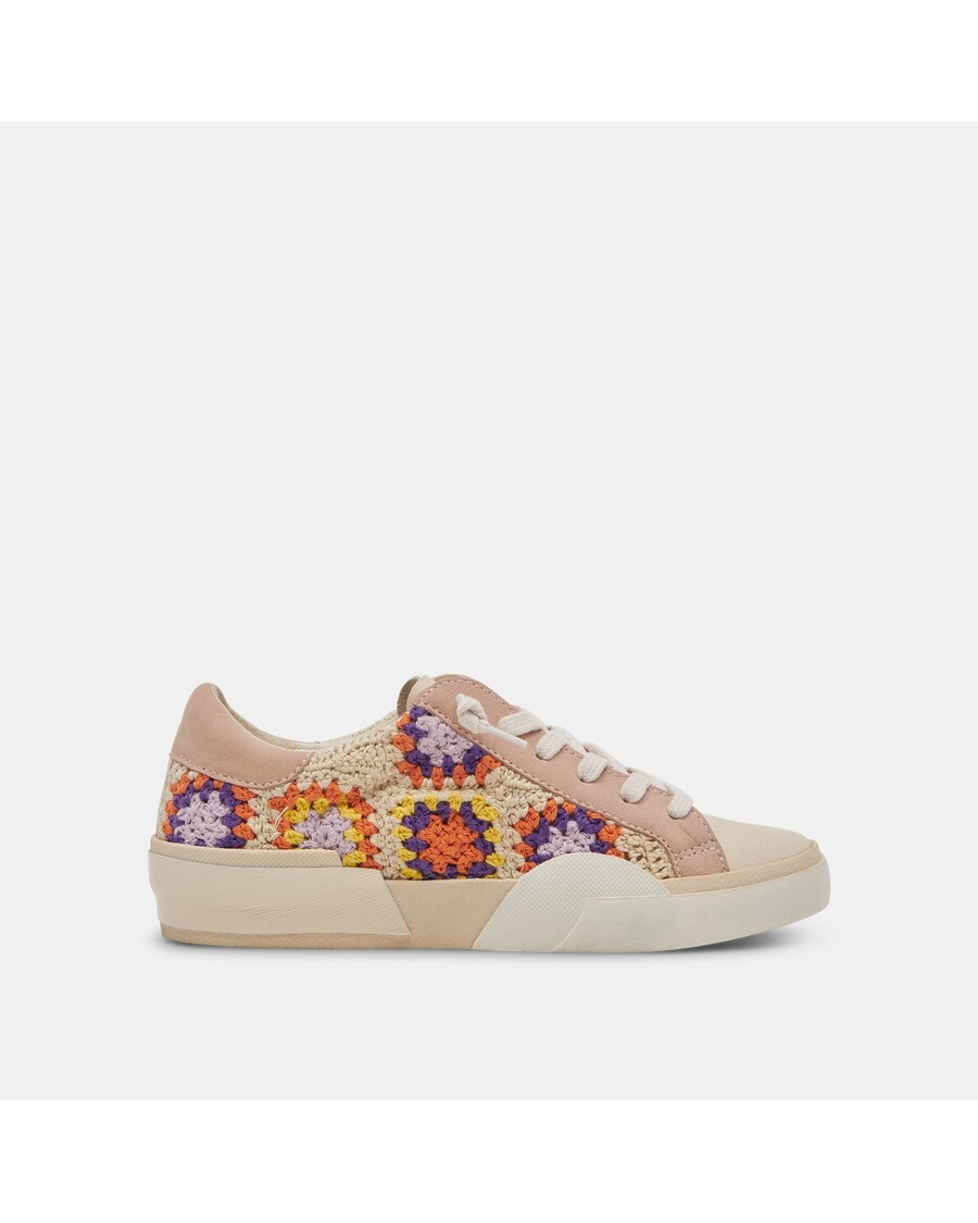 Dolce Vita ZINA CROCHET SNEAKERS PURPLE FLORAL CROCHET