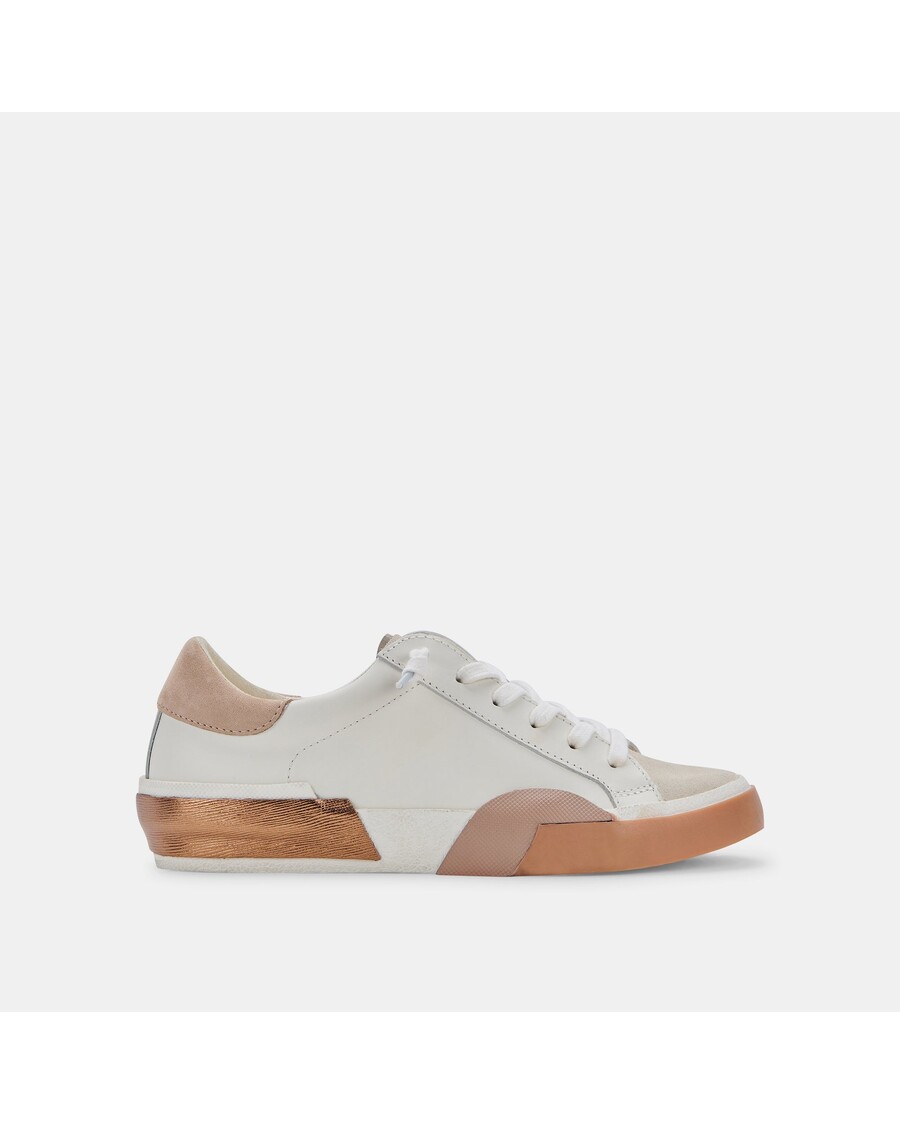 Dolce Vita ZINA WIDE SNEAKERS WHITE TAN LEATHER