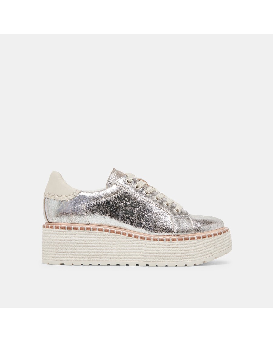 Dolce Vita TWAIN SNEAKERS SILVER CRACKLED LEATHER