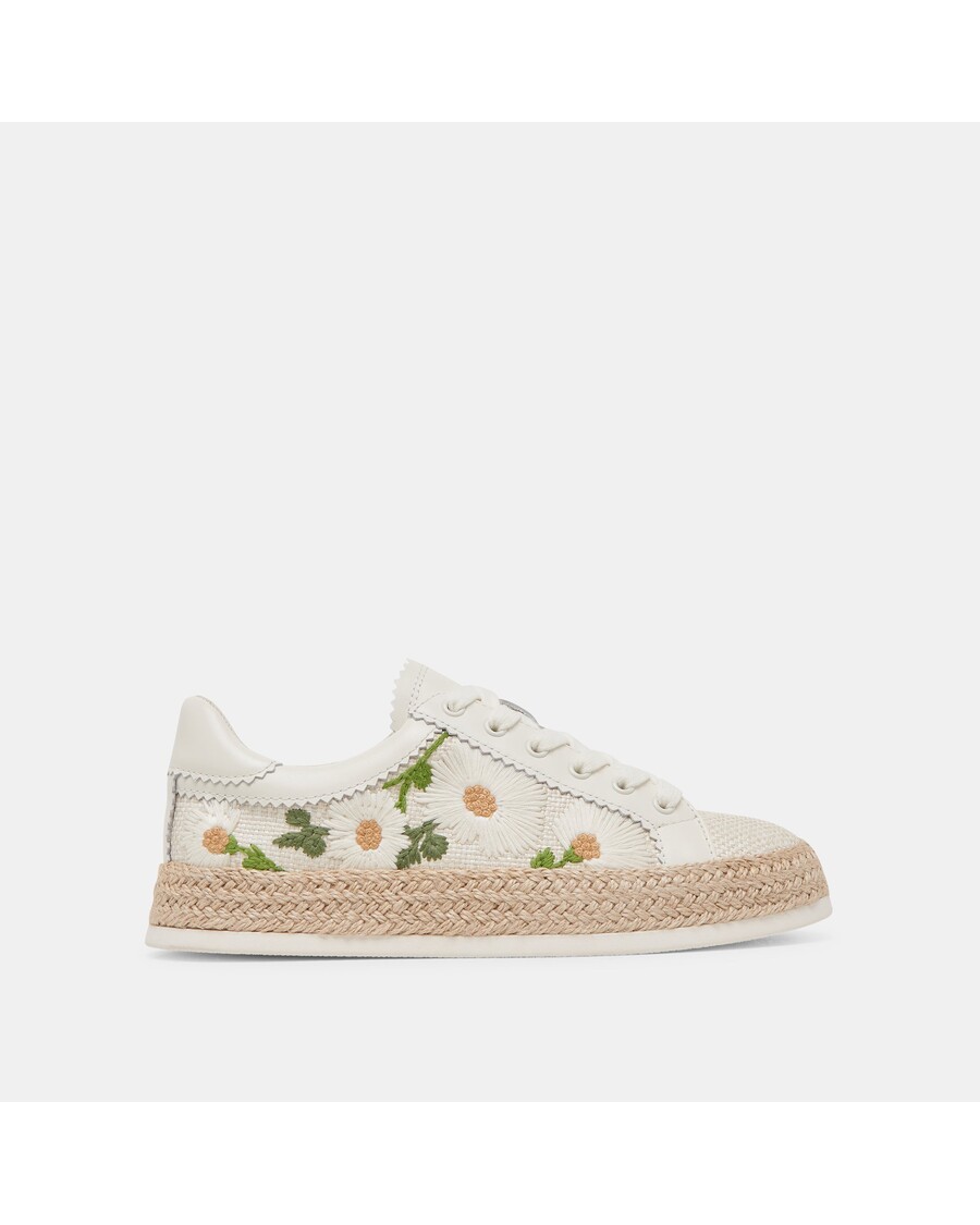 Dolce Vita AZALIA SNEAKERS WHITE FLORAL RAFFIA