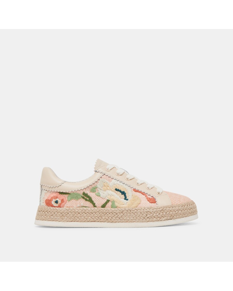 Dolce Vita AZALIA SNEAKERS PINK FLORAL RAFFIA