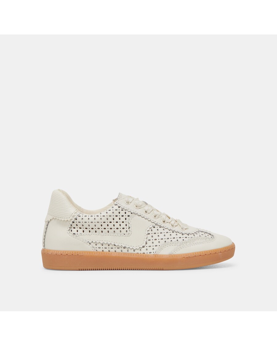 Dolce Vita NOTICE EYELET PERF SNEAKERS WHITE LEATHER