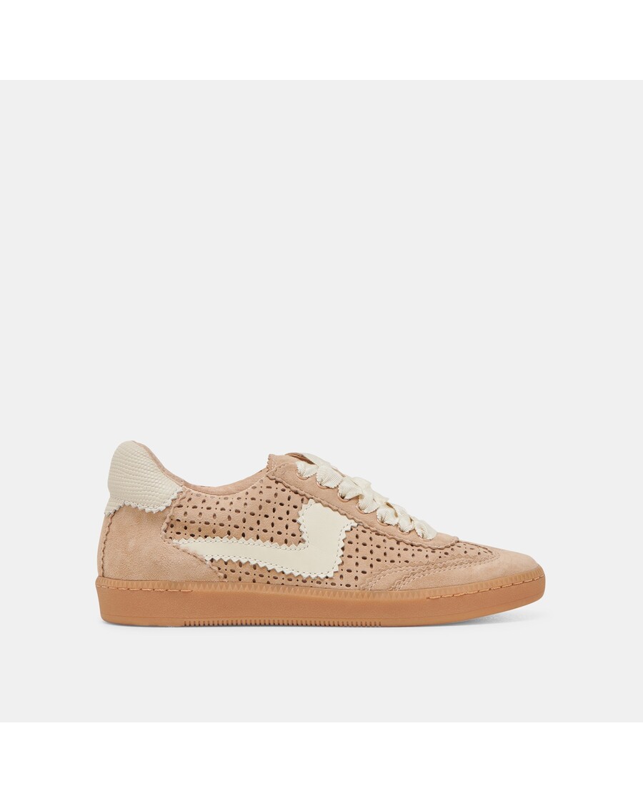 Dolce Vita NOTICE EYELET PERF SNEAKERS CAMEL SUEDE