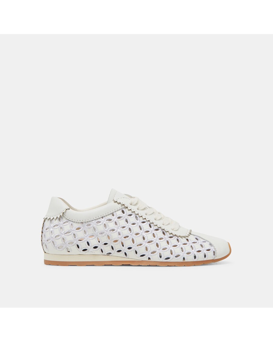 Dolce Vita DANIE EYELET PERF SNEAKERS TRUE WHITE LEATHER