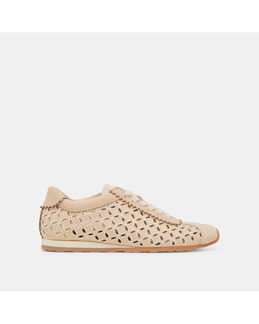 Dolce Vita DANIE EYELET PERF SNEAKERS LT NATURAL RAFFIA