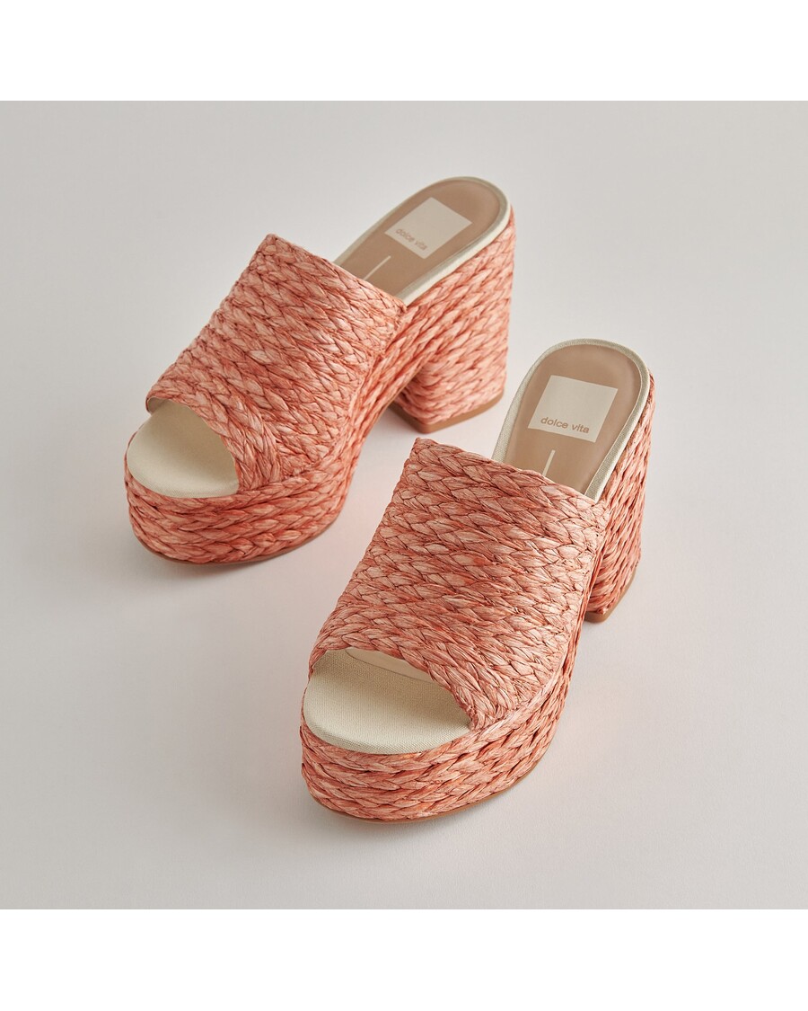 Dolce Vita ELORA HEELS ORANGE RAFFIA